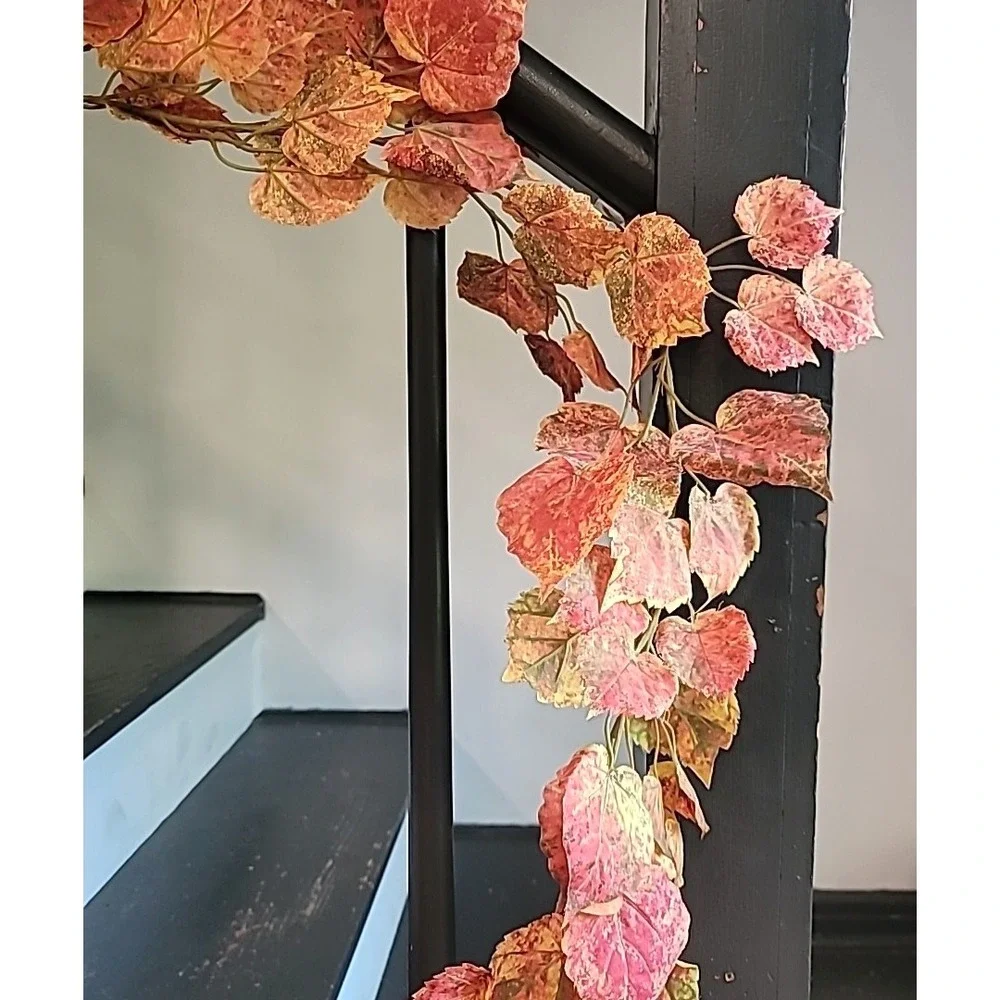 4 piece Artificial Aspen Leaf -2 Stems & 2 6ft Garland Fall/Thanksgiving Decor